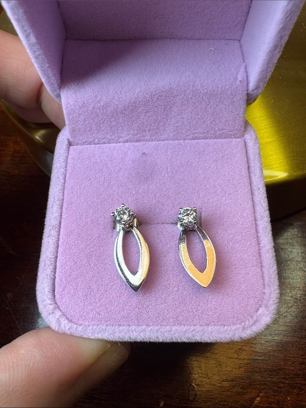 3053-Swarovski Crystal Element Silvertone post earrings.